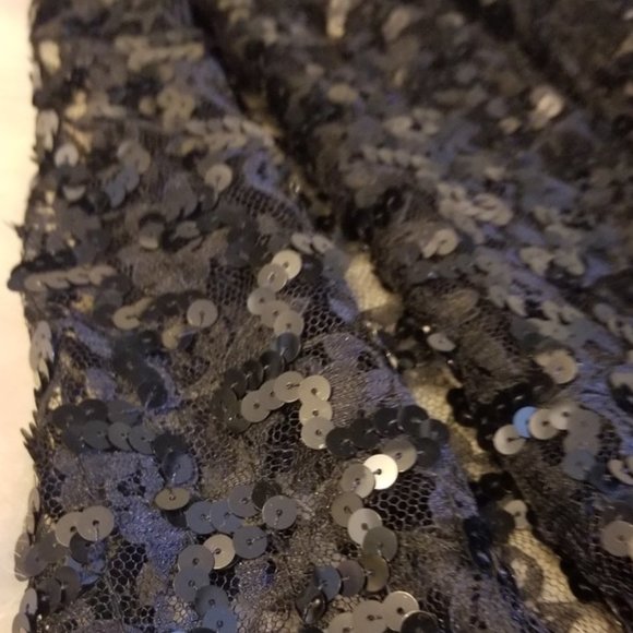 Meier & Frank Embellished Black Lace Scarf Vtg NEW - Picture 4 of 6